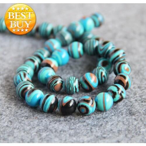 New For Necklace&Bracelet 10mm Multicolor Blue Turkey Stone Beads Stripe DIY Loose Howlite Accessory Parts 15inch Jewelry Making