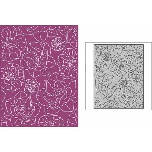 New Dotted Flowers Blessing Background Panel 2021 Metal Cutting Dies for Scrapbooking and Card Making Embossing Craft No Stamps
