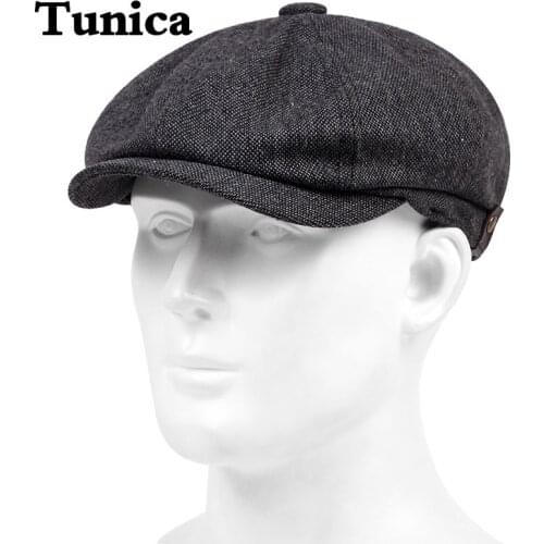 New Spring Autumn linen Fashion berets hat solid color Men octagonal hats outdoor classic trucker hat hip hop newsboy hats gorra