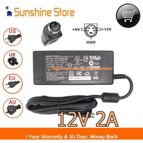 Genuine WEIHAI Power SW34-1202A02-S4 AC Adapter 12V 2.0A 5V 2.0A 24W AC DC Adapter Computer Charger Laptop Power Supply