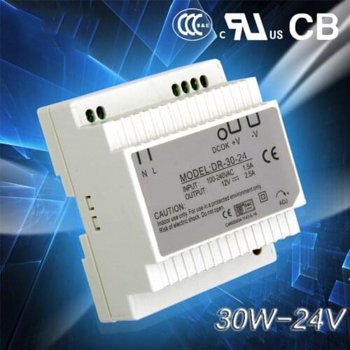Din Rail Switch Power Supply 30w 24V power supply 24v 30w ac dc converter good quality dr-30-24