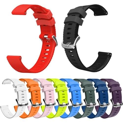 20mm Silicone Watchband Strap for Garmin Forerunner 645/645 MUSIC Smart Watch Wirst Band with Stainless Steel Buckle