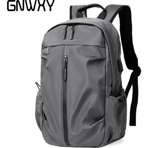 GNWXY Super Light Oxford Waterproof Travel Backpack Men Business Casual Laptop Backpack USB Charging School Backpacks Sports Bag