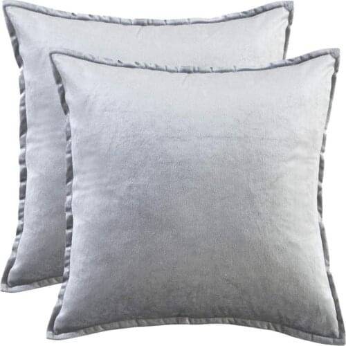 Grey Modern Solid Cushion Covers for Sofa Couch Bed Throw Pillow Covers 45x45 Luxury Blue Velvet Square Pillowcases 50x50 30x50