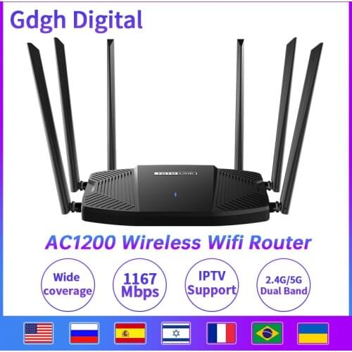 TOTOLINK A3600R Dual Band Gigabit Fiber WiFi Router 6*6dBi High Gain Antenna Wireless WiFi Repeater Support IPTV, APP Control