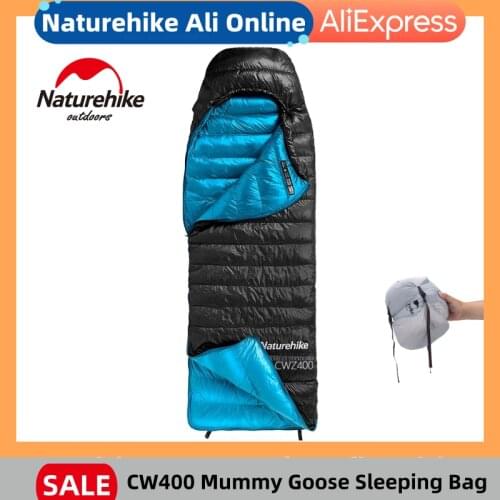 Naturehike Outdoor Camping Sleeping Bag CW400 Hiking Winter Warm White Goose Down Ultralight Backpacking Camp Nylon Sleeping Bag