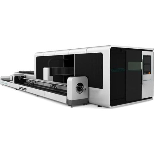 High speed and open type and double drive plate and pipe integrated fibre laser cutting machine