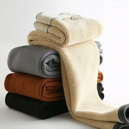 Women Fleece Lining Trousers Pants Leggings Warm Winter Thicken High Waist