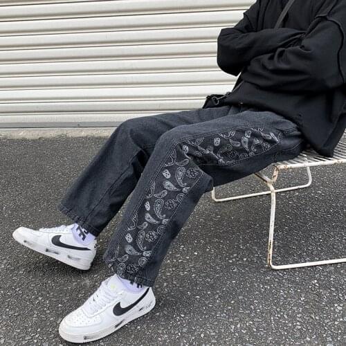 Woman Jeans Jogger Denim Trousers 2021 Casual Jeans Mens Straight Hip Hop Patchwork Streetwear Man Clothing Harajuku