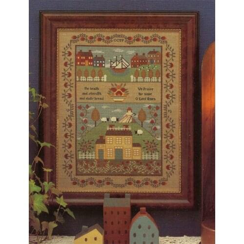 2021 Gold Collection Craft New England Schoolgirl Hand Embroidery Patterns with 100% Cotton Floss & Free Shipping for Home Decor