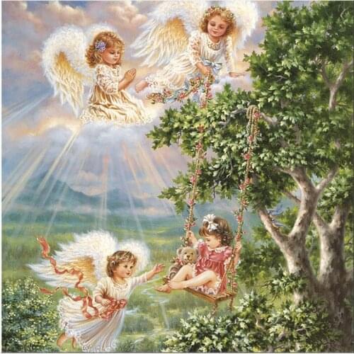100% Full Diamond Embroidery Angel Girl Needlework DIY Diamond Painting Mosaic Cross Stitch Kit Home Decor Diamond Pattern