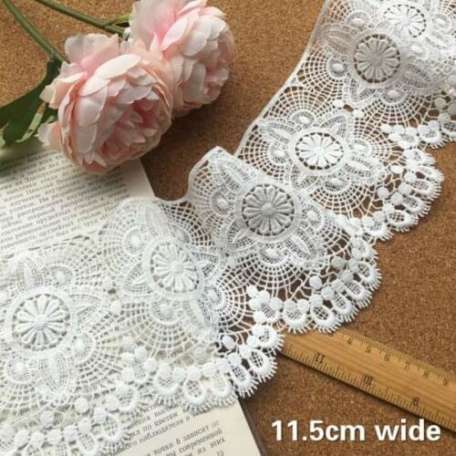 11.5cm Wide Precision Embroidery Water Soluble Eyelash Lace Fabric Diy Handmade Dress Wedding Accessories Skirt Mosaic Material