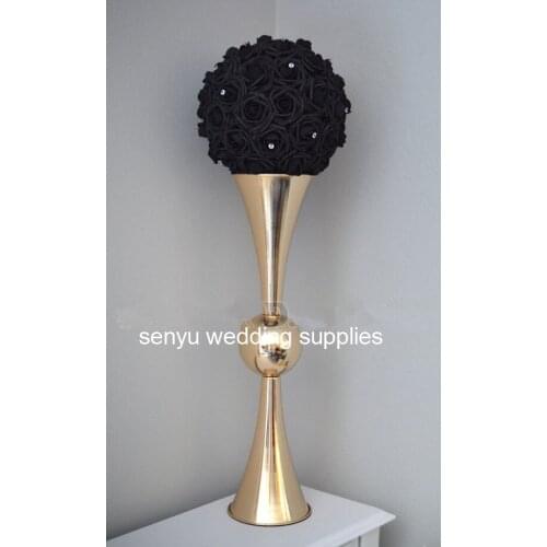 12pcs)64cm/74cm)New style elegant handmade gold flower vase wedding centerpiece flower vase senyu0508
