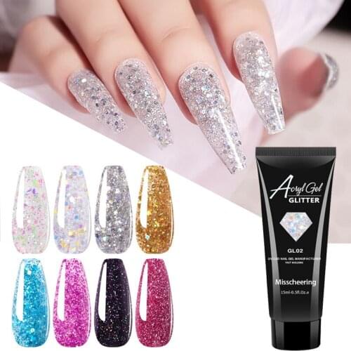 15ml Nail Glitter Builder Gel Polish Nails Extension Building Acrylic Gel Colorful UV LED Quick Builder Gel Varnish Manicure