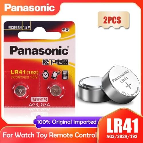 2PCS Panasonic 192 LR41 1.5V Button Cell Batteries SR41 AG3 G3A L736 192 392A For Toys Watch Calculator Computer Clock 0%Hg