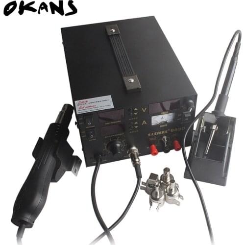 220V SAIKE 909D 3 in 1 hot air gun rework stationSMD soldering iron repair welding station