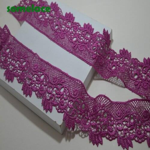 2Yds/lot 7cm Wide rose Hollow Floral Venise Lace Trim with Design for Wedding Bridal,Garment Decoraion