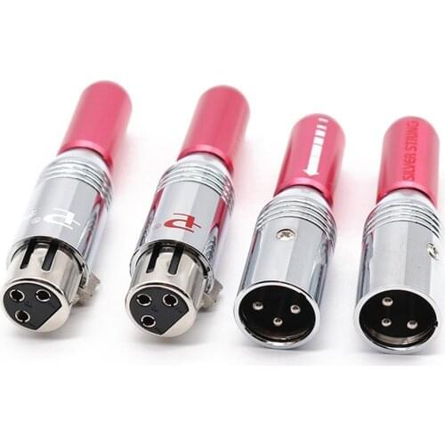 4Pcs 3 Pin XLR Plug Male Female Connector for DIY HIFI Audio Cable Adapter