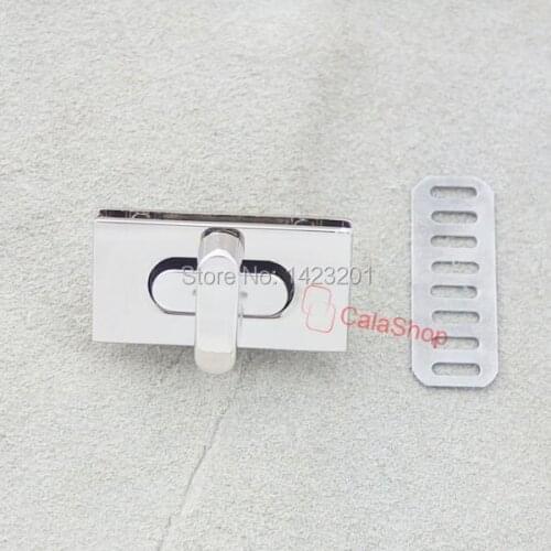 5 pcs / Lot Square Turn Button Latch Closure for Catch Tuck Leather Purse Bag hangbag Nickel F301F3 Free Shipping