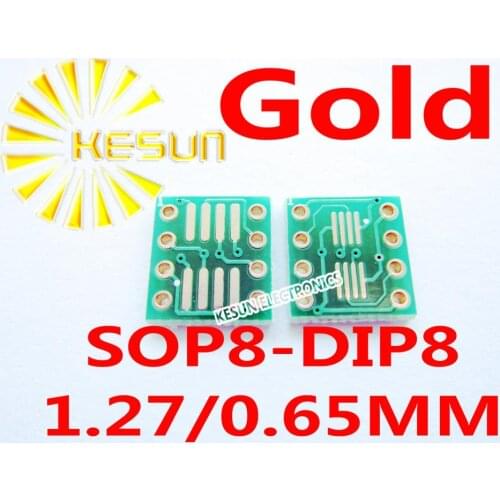 80PCS Gold plated SO8 MSOP8 SOIC8 TSSOP8 SOP8 turn DIP8 IC adapter Socket Adapter plate PCB without Pin Header