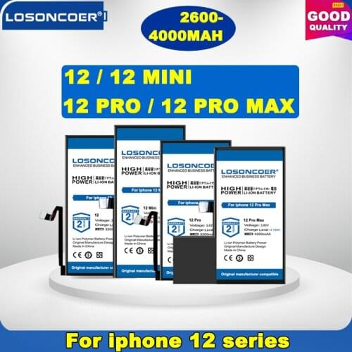 100% Original LOSONCOER 4000mAh For iPhone 12 Pro Battery Mini,For iPhone 12 Pro Max