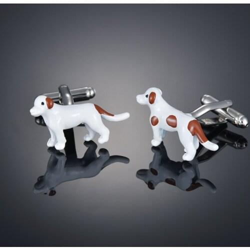 White small spot dog sleeve nail French long sleeve shirt sleeve nail shirt accessories Cufflinks