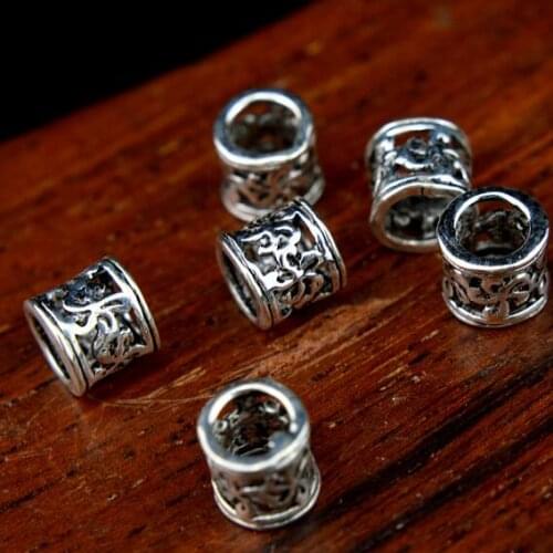 100% 925 Silver Jewelry Beads Large Hole Flower Beads Sterling Hollow Beads DIY Jewelry