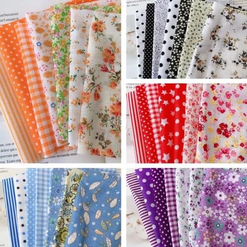 7pcs 50X50cm Mixed Printed Cotton Sewing Quilting Fabrics Basic Quality for Patchwork Needlework DIY Handmade Cloth