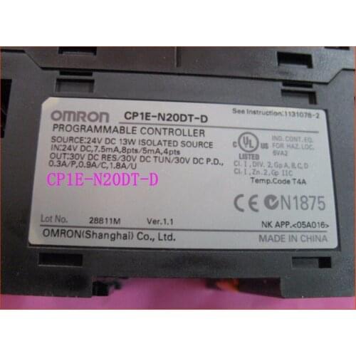 PLC Controller Motor controller CP1E-N20DT-D DC 24V input 12 point Transistor output 8 point CP1E N20DT-D N20DT CPU for Omron