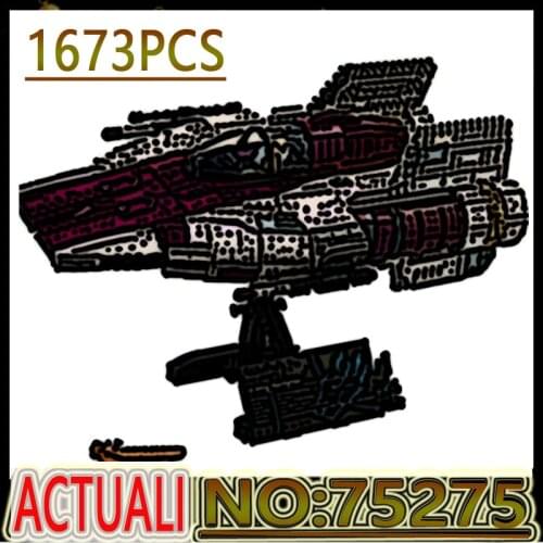 Hot 1673PCS Star Serie Wars UCS RZ-1 A-Wing Fighter Interceptor Starfighter Fit 75275 Model Building Block Bricks Toy Kid Gift
