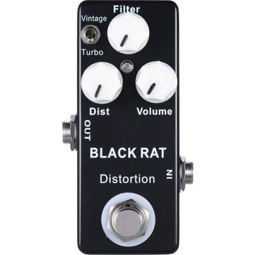 Mosky Mini Black Rat Guitar Effect Pedal with Distortion Effect