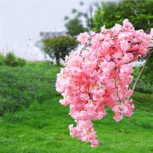 New Cherry Blossoms Artificial Flowers DIY Wedding Decoration Home Bouquet Faux Flowers Branch Party Decor Flowers Wall