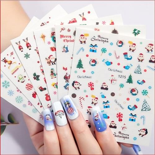 New Nail Art Stickers Decals For Manicure Christmas Accessories for Nail Designs Series Seamless Self-adhesive DIY Decoration