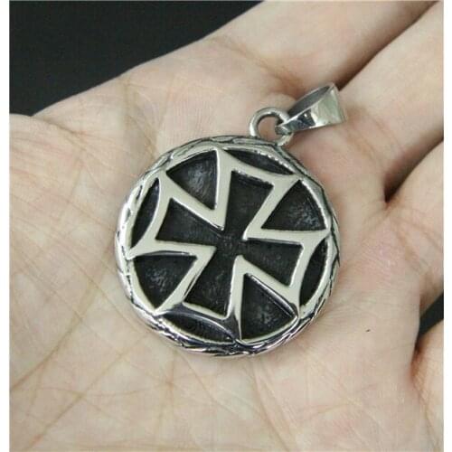 Newest Biker Cross Pendant Round 316 Stainless Steel Fashion Mens Pendant