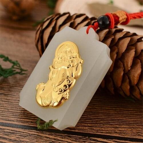 White Jade Pendant Necklace Unisex Natural Jade Necklace For Men Women Jewelry Chinese Good Quality Wholesale