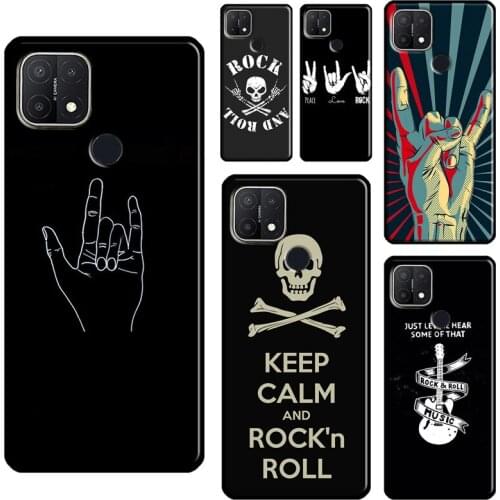 Rock Roll Skull For OPPO A15 A91 A83 A1K A3S A5S A5 A9 A31 A53 2020 A52 A72 Reno 4 Pro 2 Z F7 Phone Case