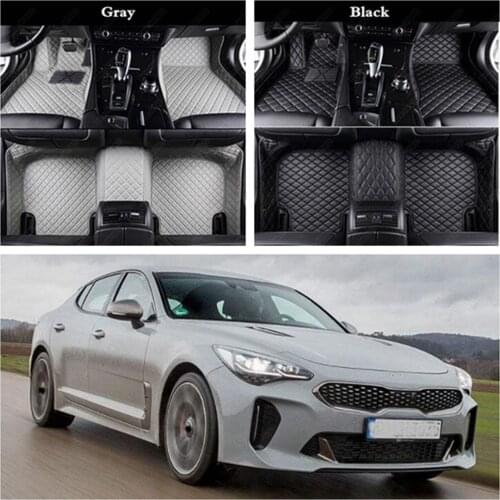 Luxury Leather CAR Foot Mats for KIA Forte Optima Rio Soul Rio 3 Forte Ceed Stinger Car Floor Mats Automobile Custom Carpet