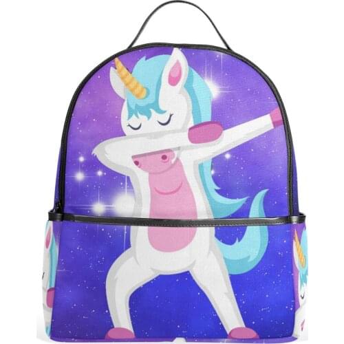 ALAZA kids School Bag for boys Children Backpacks Student bag black Cute Unicorn Print Large Capacity Kindergarten bags Backpack