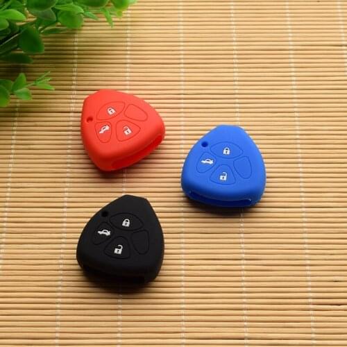 Silicone car key cover case For Toyota Camry COROLLA Vios REIZ CROWN RAV4 3 Buttons key rubber protect shell