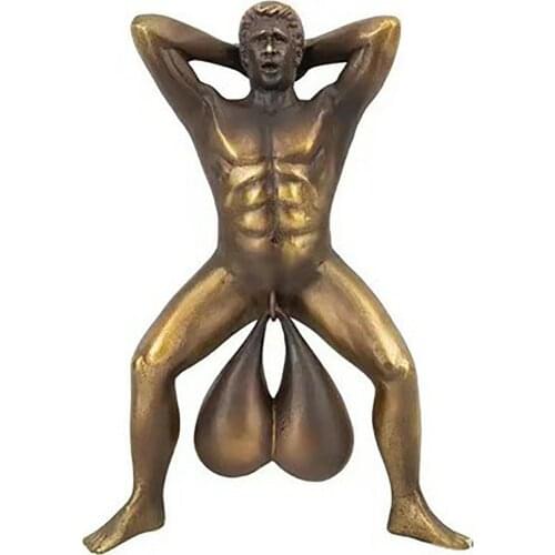 Old-fashioned Door Knocker Vintage Hanging Doorbell Pendant Funny Muscle Man Knocking Ornaments Home Decoration For Front Door