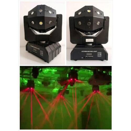 Unlimited rotation moving head rgbw 16x3w + red green laser LED disco ball moving head party Effect moving head light