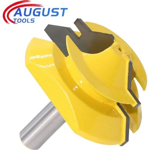 Augusttools 1/2"1/4“ 8mm" Shank 45° Lock Miter Router Bit Woodworking Tenon end Milling Cutter Tools Drilling Milling For Wood