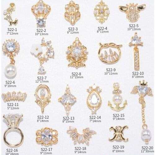 5pcs Charm Luxury Zircon 3D Nail Art Decorations Shiny Diamond Crystal Pendant Design Alloy Jewelry Manicure Accessories