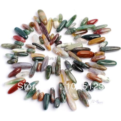 High Quality 12-18mm Pretty Indian Agates Stick Shape Loose Beads Strand 38cm DIY Creative Jewellery Making w56