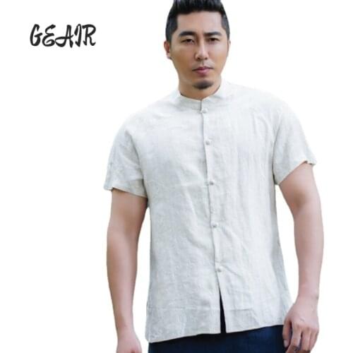 High Quality 100% Flax Mens T-shirts Soft Breathable Korean Luxury Mens Short Sleeve Dress Hemp Shirts Linen White Blue Clothes