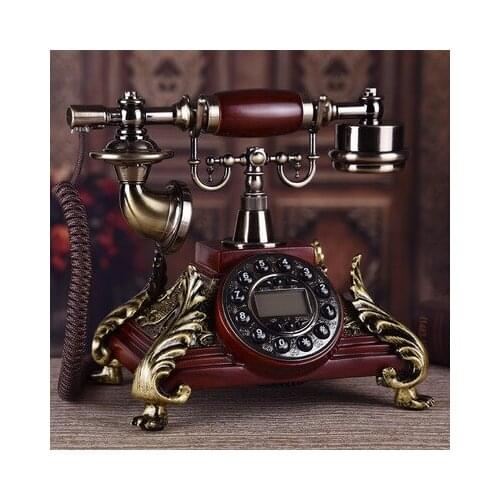 High grade solid wood European pastoral antique telephone / Antique retro caller ID phone / Venice lovers Dial number Rotate