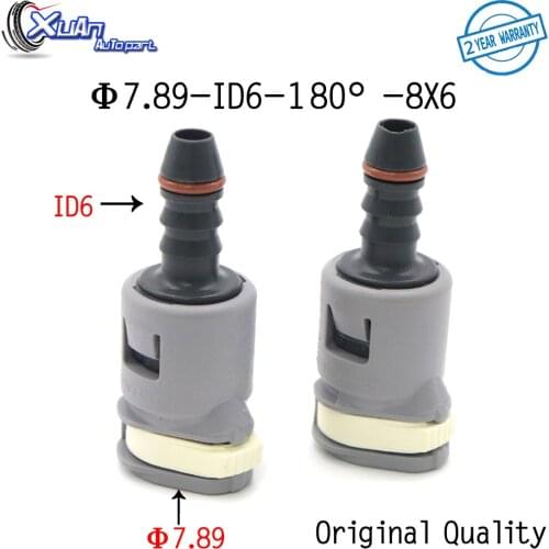 XUAN 2pcs Auto Fuel Line Quick Connector 7.89mm 7.89 ID6 SAE 5/16 Fuel Oil Pipe Joint Plastic Connector for Fiat