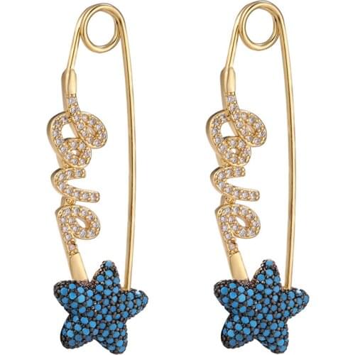 Juya Handmade Gold Luxury Designer Ear Wire Micro Pave Zircon Paper Clip Earrings For Women Wedding Bridal Jewelry Supplies