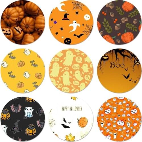 For Pumpkin Halloween Bat Witch Boo Icons Pins Badge Decoration Brooches Metal Badges For Clothes Backpack Decoration