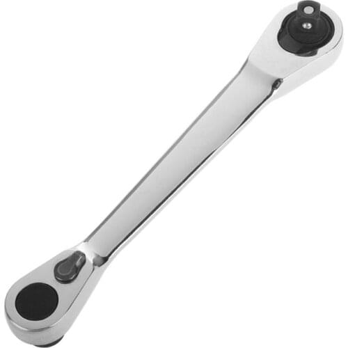 New 1/4\" Dual Head Square Ratchet Socket Wrench Hex Bit Driver Screwdriver 72-Tooth